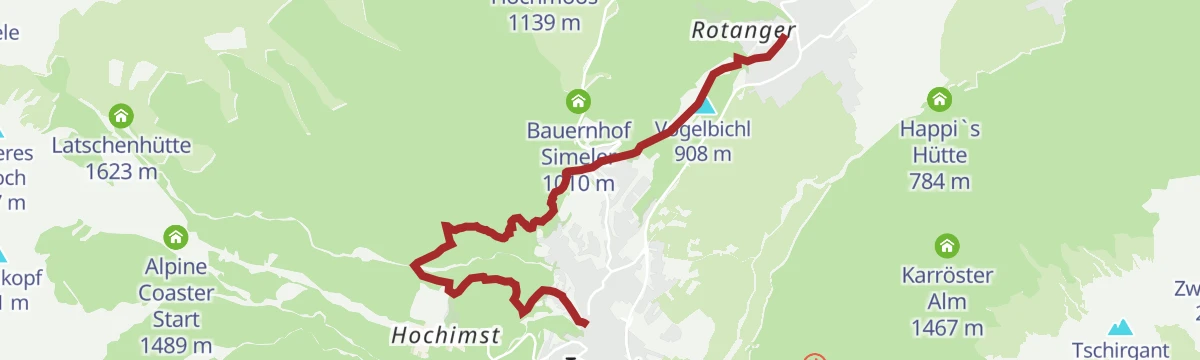 Route map: Abschnitt 4: Imst - Tarrenz